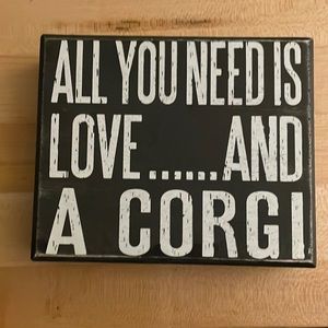 Corgi wooden sign